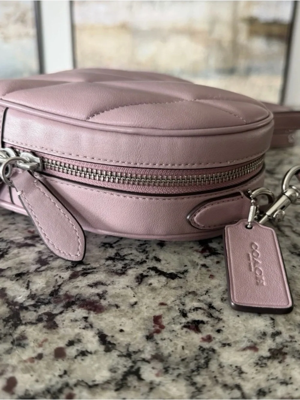 Coach Quilted Heart Crossbody Bag Soft Purple